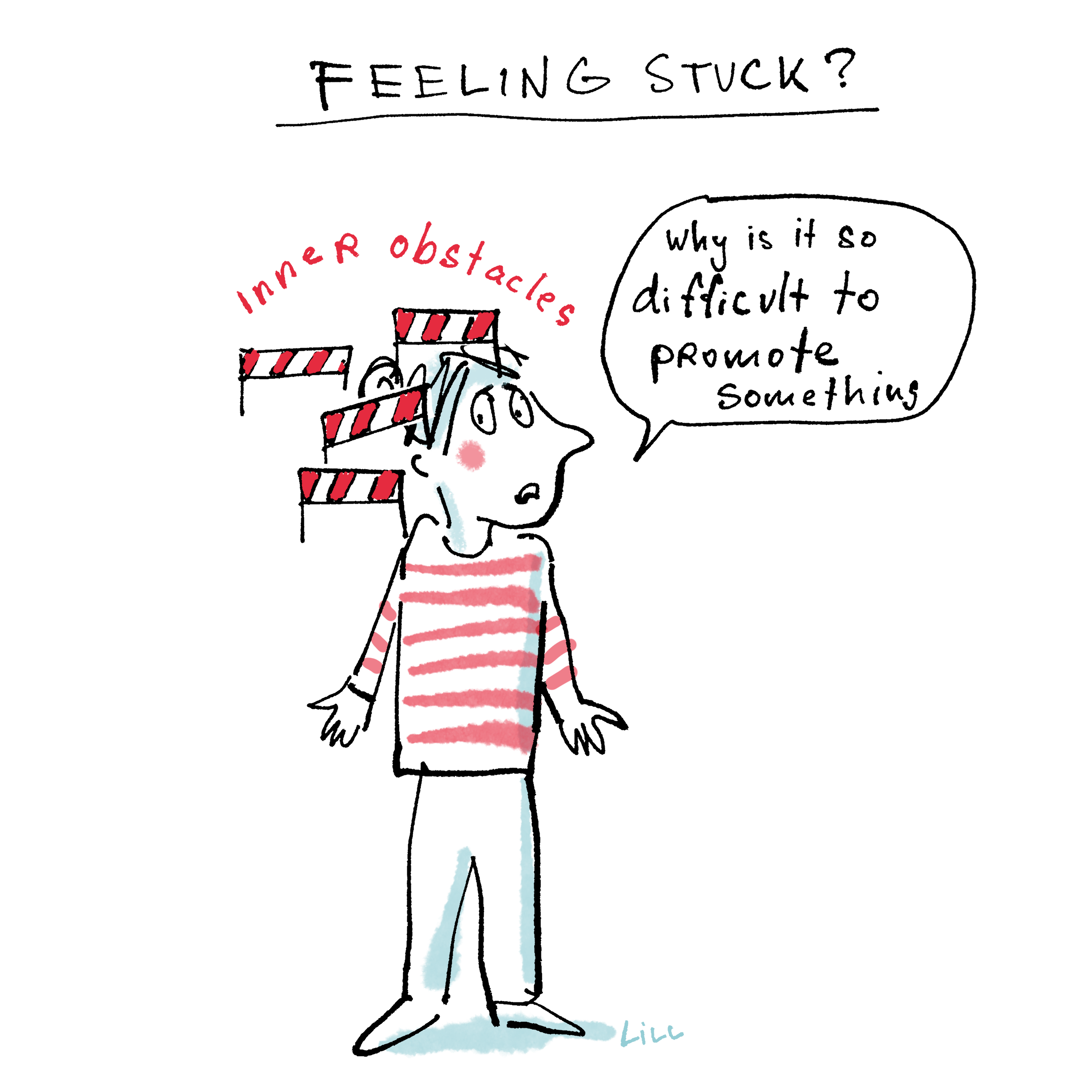 Feeling stuck - inner speech bubble